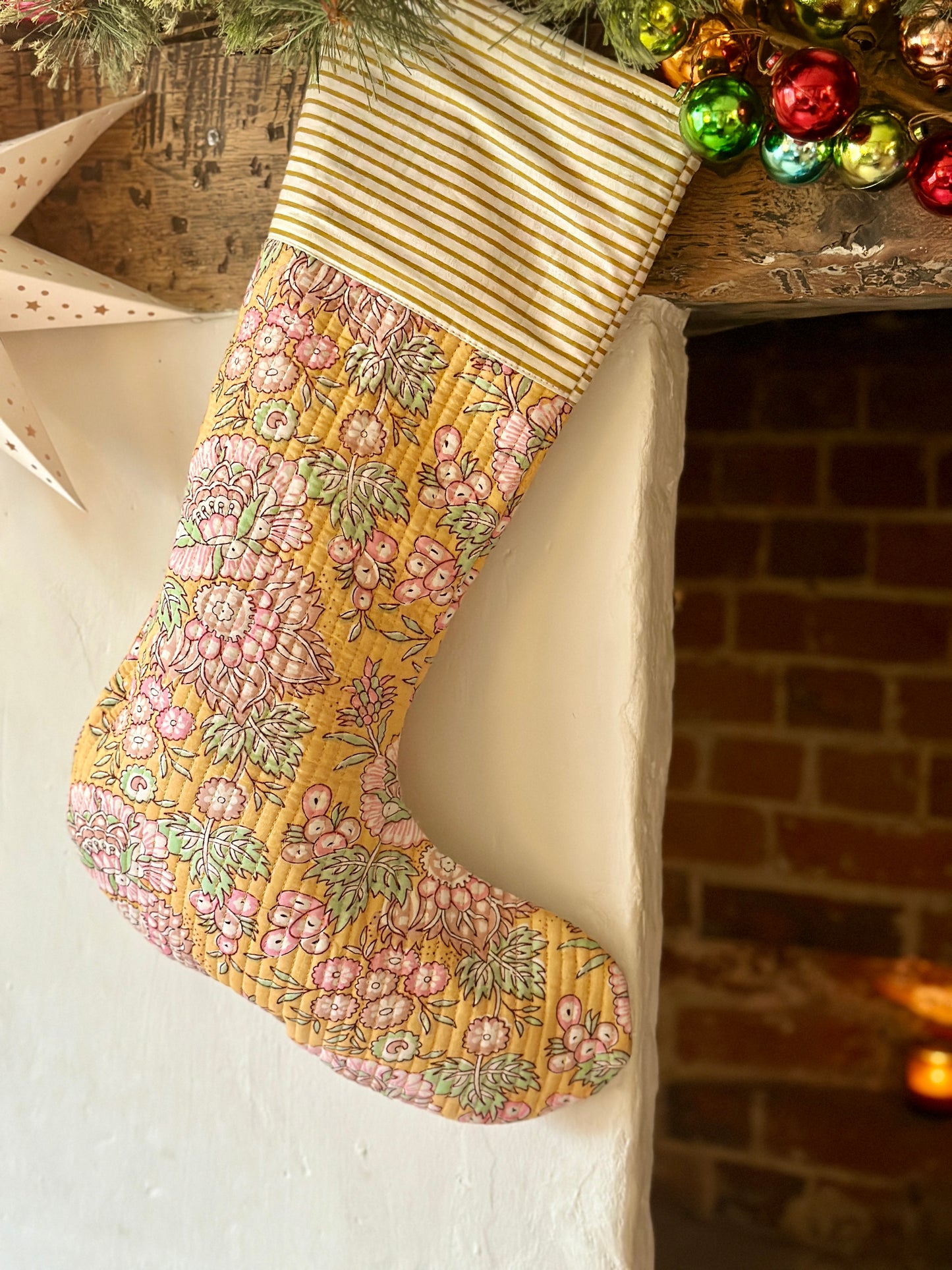 Hand Block Printed Christmas Stockings