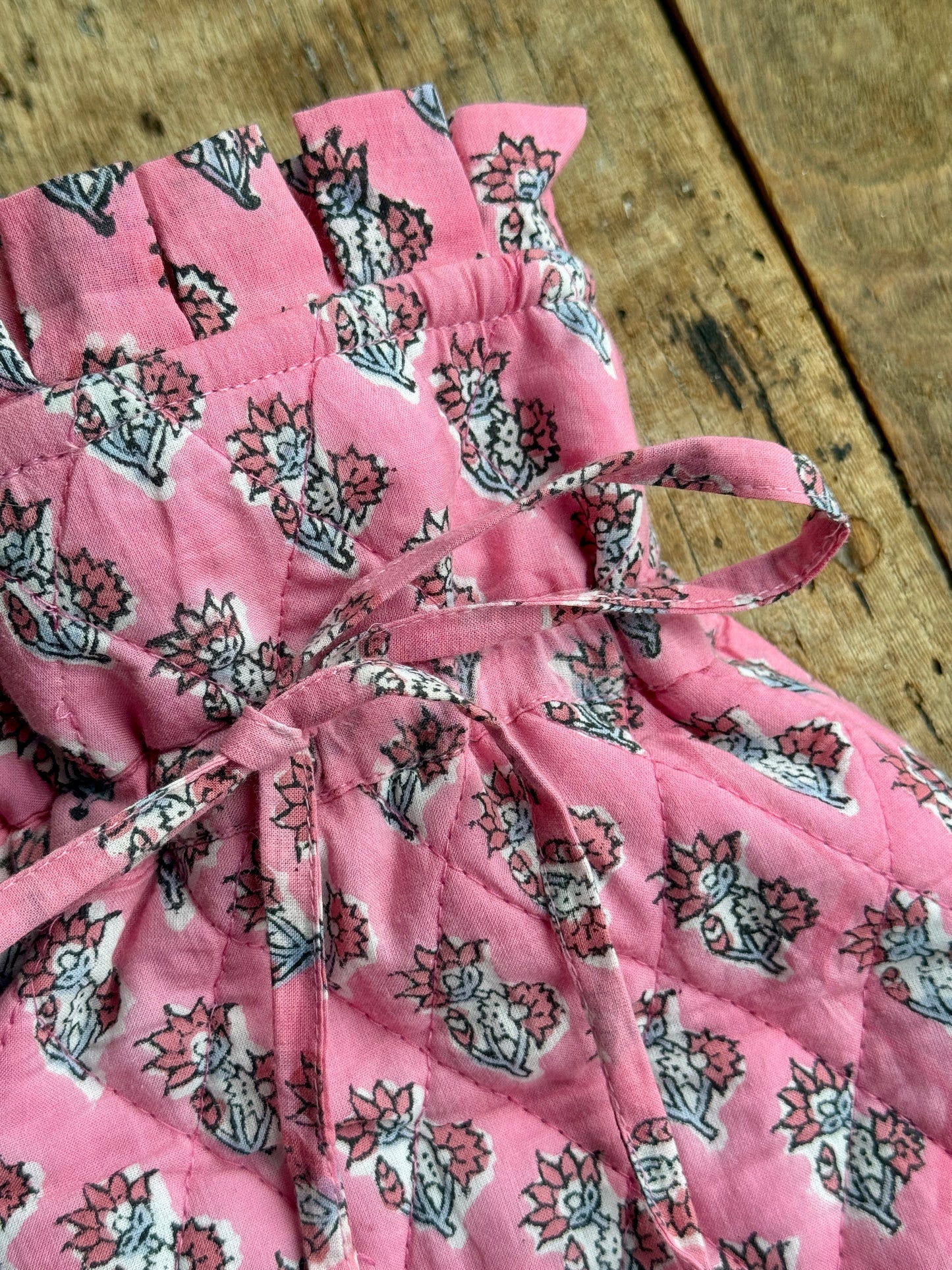 Quilted Block Printed Hot Water Bottle Covers