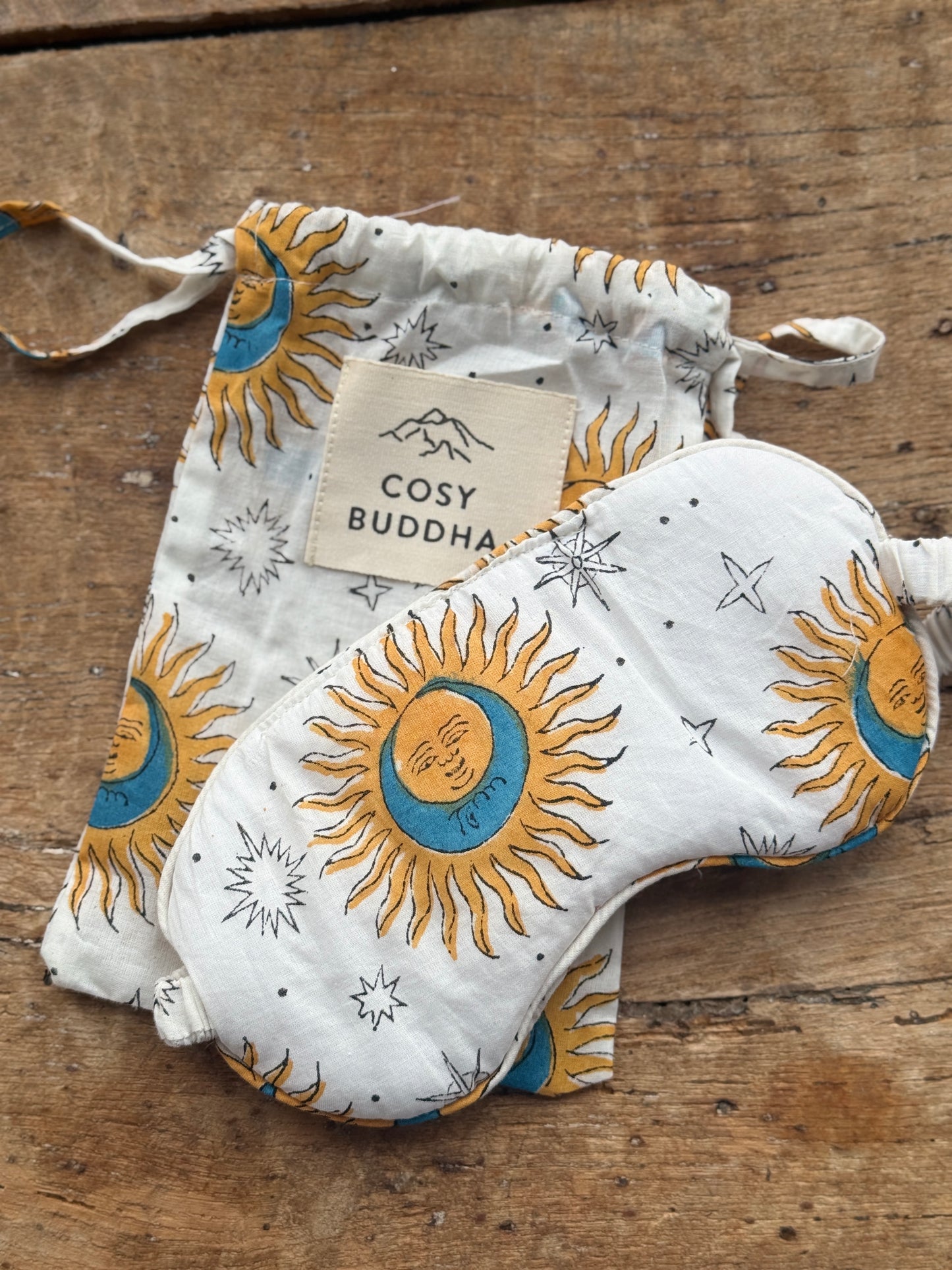 Block Print Gift Set - Eye Mask, Scrunchie & Pouch