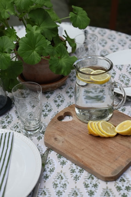Olive and Stone Buti Block Print Tablecloth