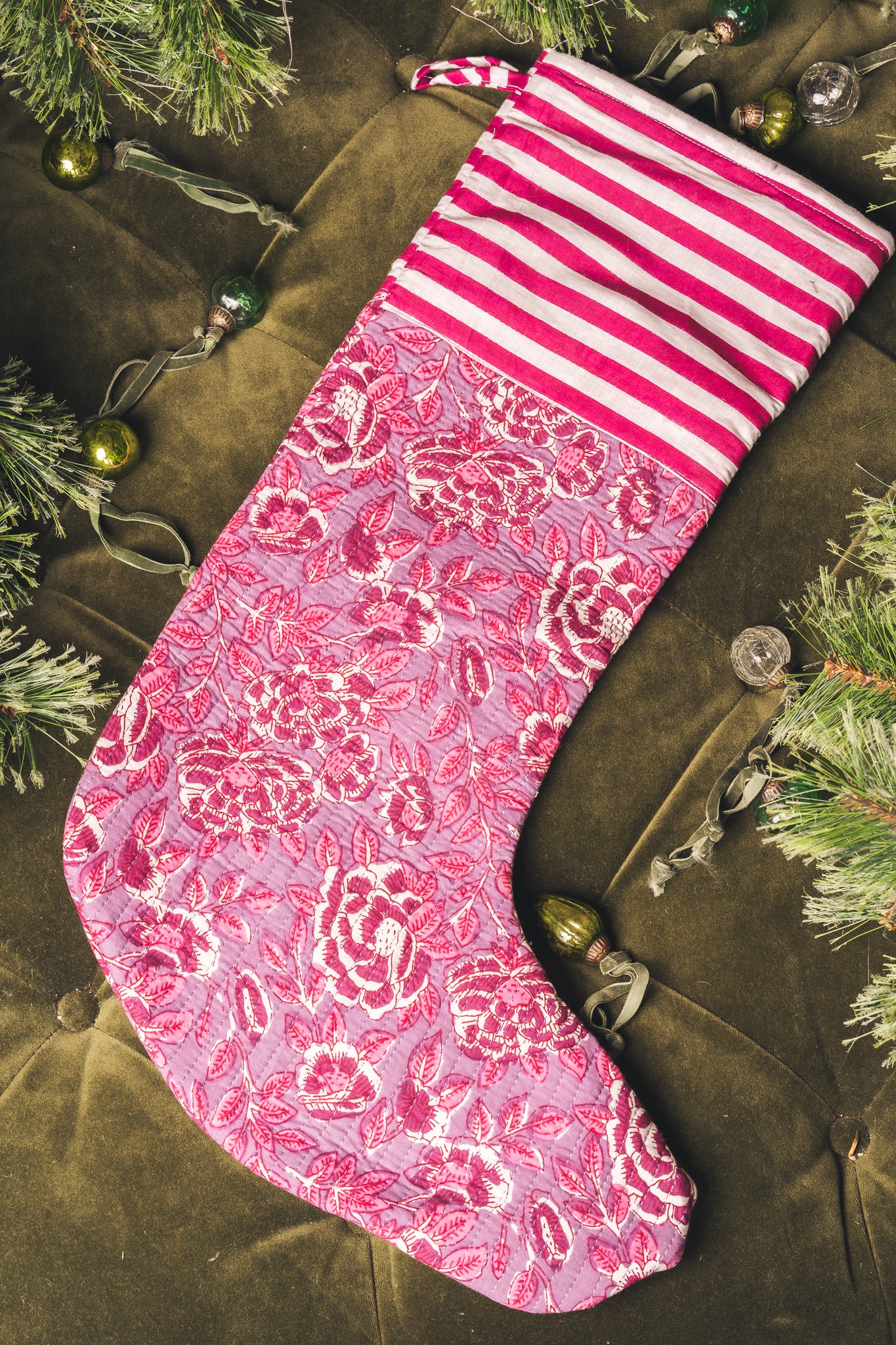 Hand Block Printed Christmas Stockings