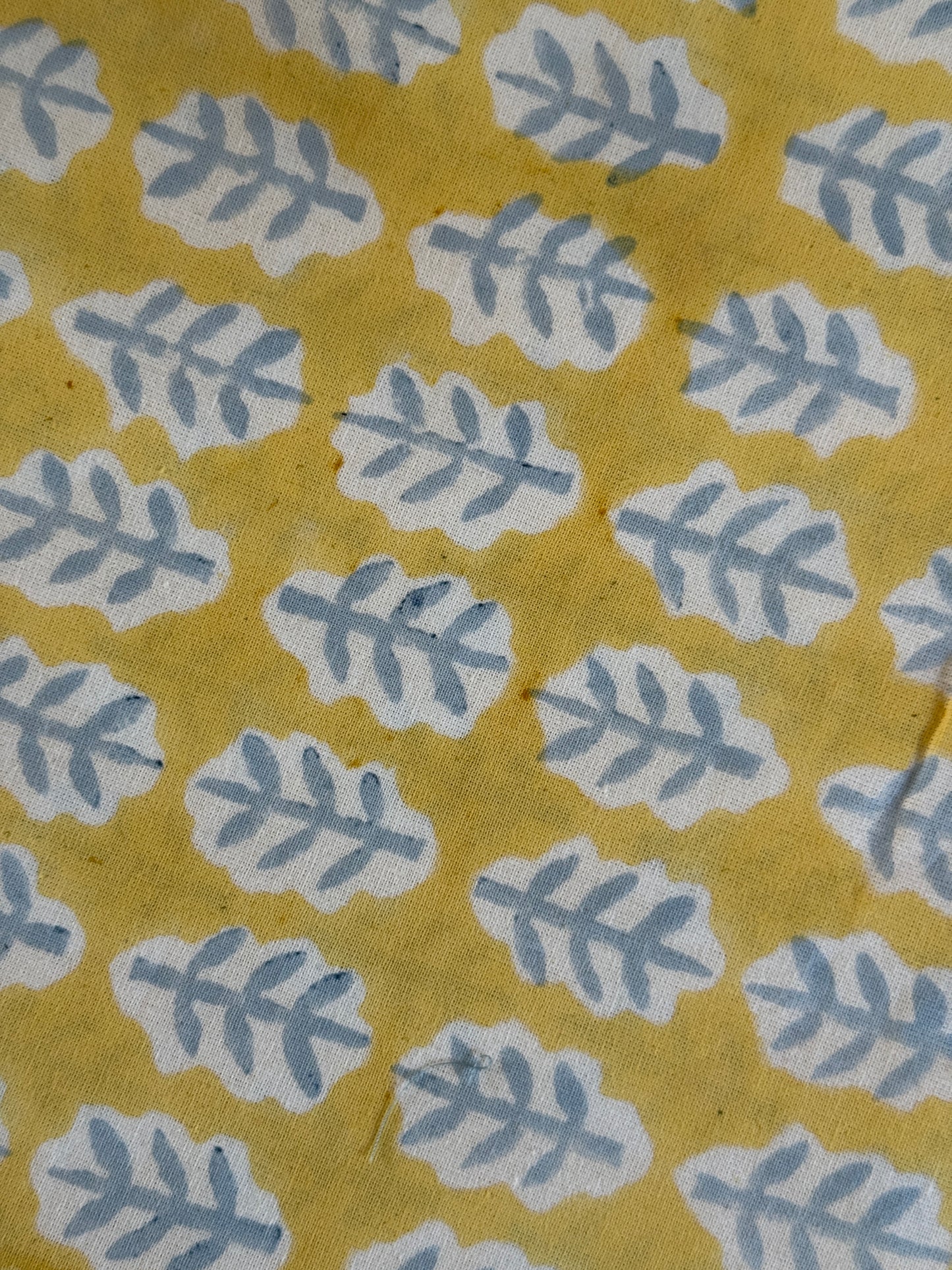 SECONDS Cornflower Leaf Block Print Tablecloth