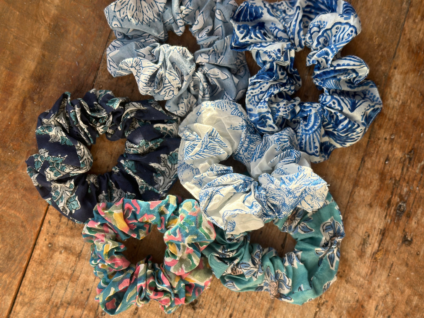 Block Print Scrunchies