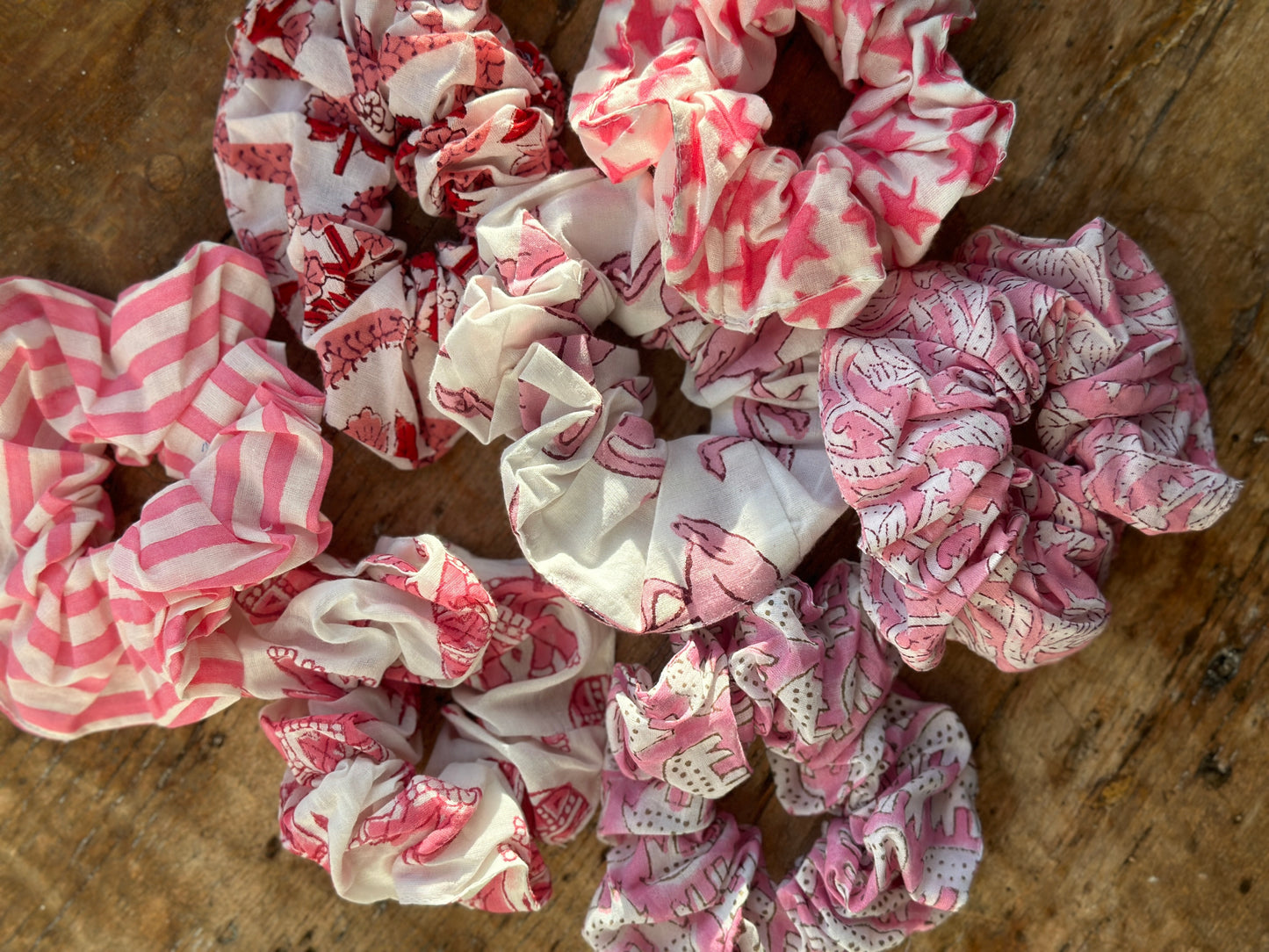 Block Print Scrunchies