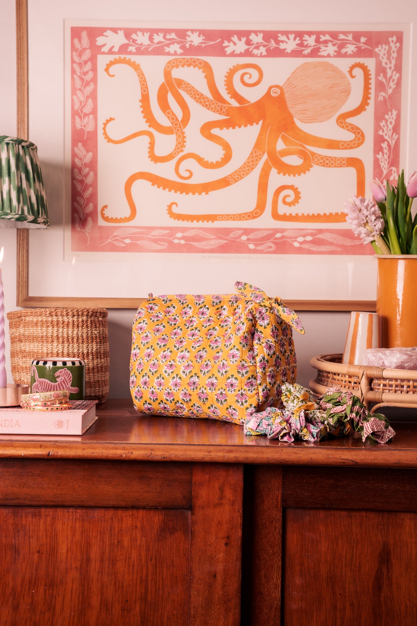 Hand Block Printed Wash Bags - Main Image