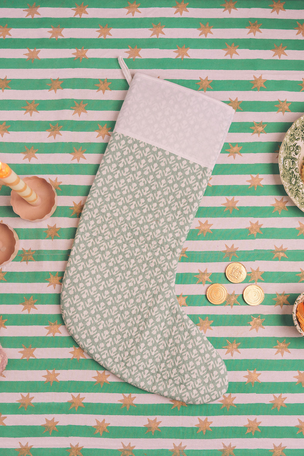 Hand Block Printed Christmas Stockings