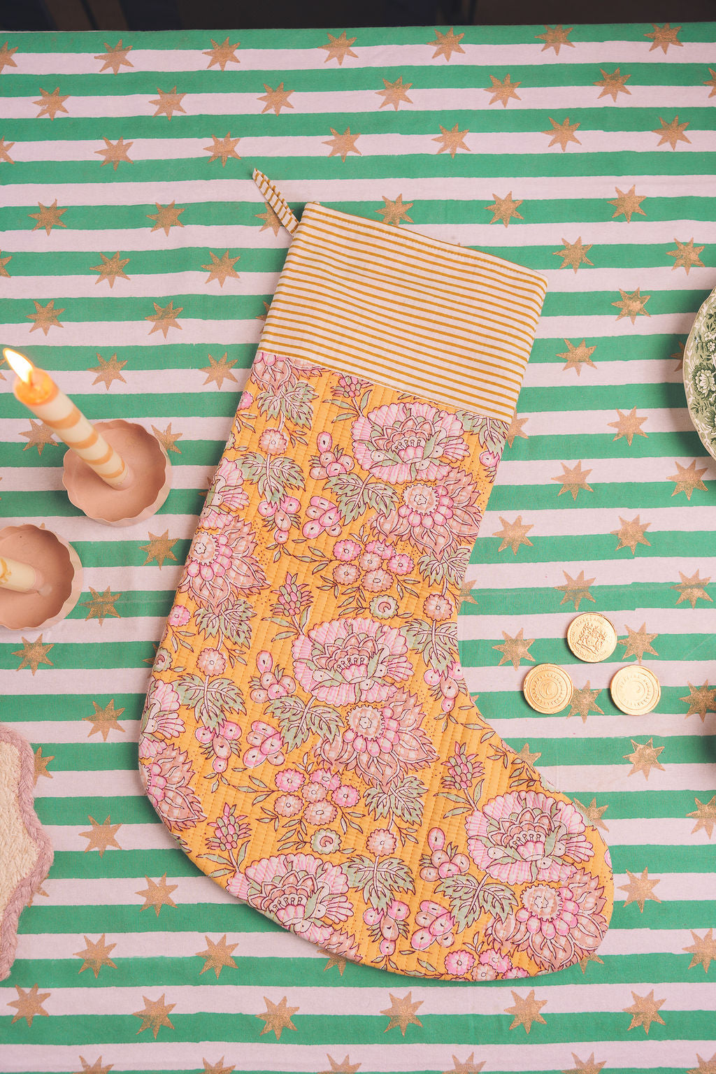 Hand Block Printed Christmas Stockings