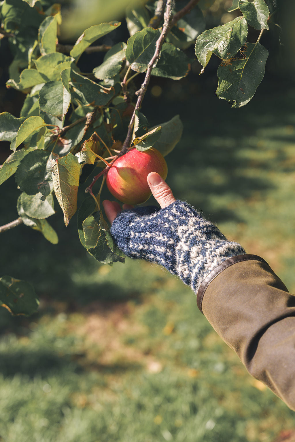 Nordic Navy Hand Knitted Wrist Warmers