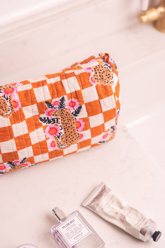 Cheetah Screen Printed Wash Bags