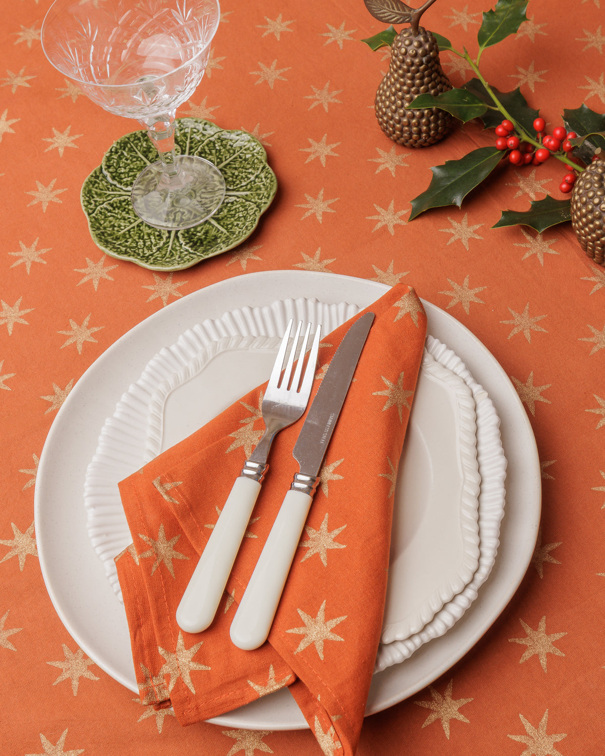 Gold Star Block Print Napkins