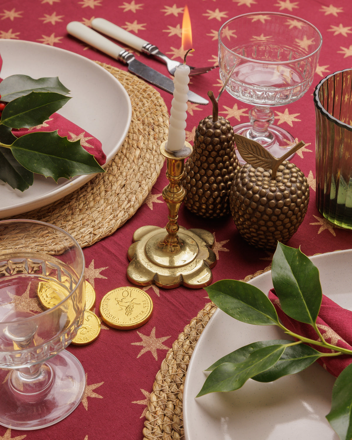 Gold Star Block Print Napkins