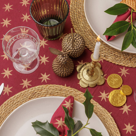 Gold Star Block Print Napkins