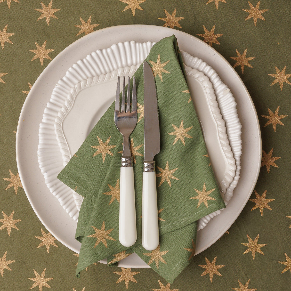 Gold Star Block Print Napkins