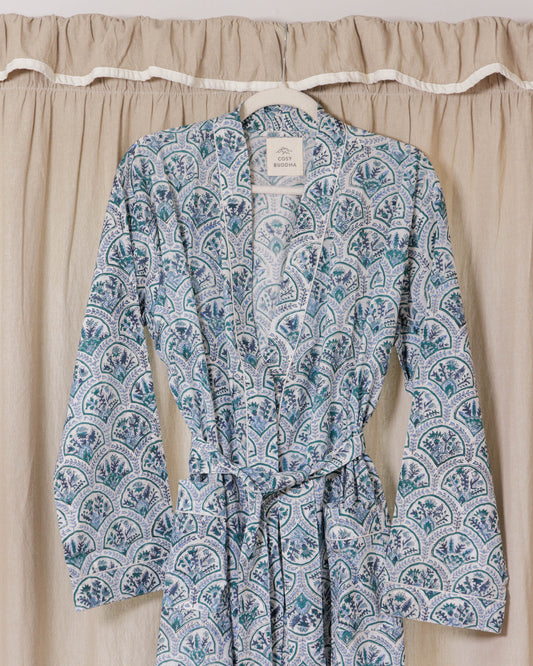 Cotton Block Printed Dressing Gowns