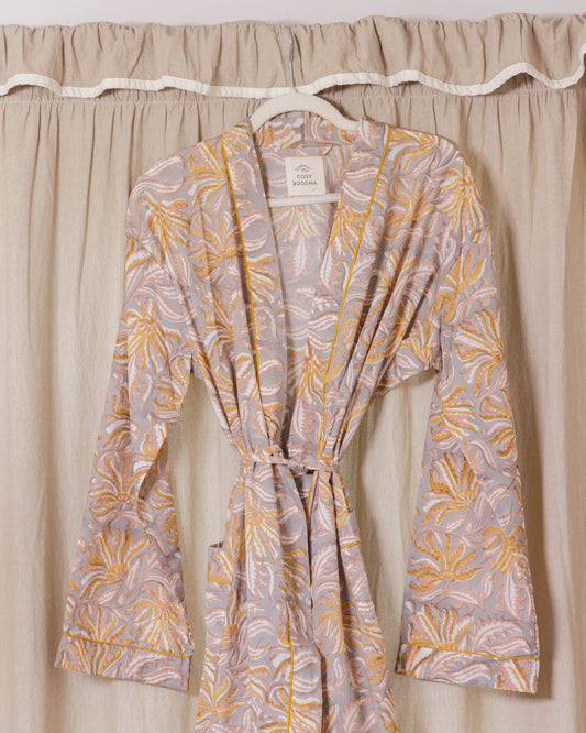 Cotton Block Printed Dressing Gowns