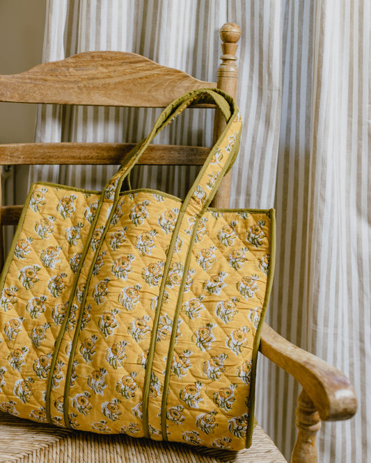 Marigold Block Print Tote