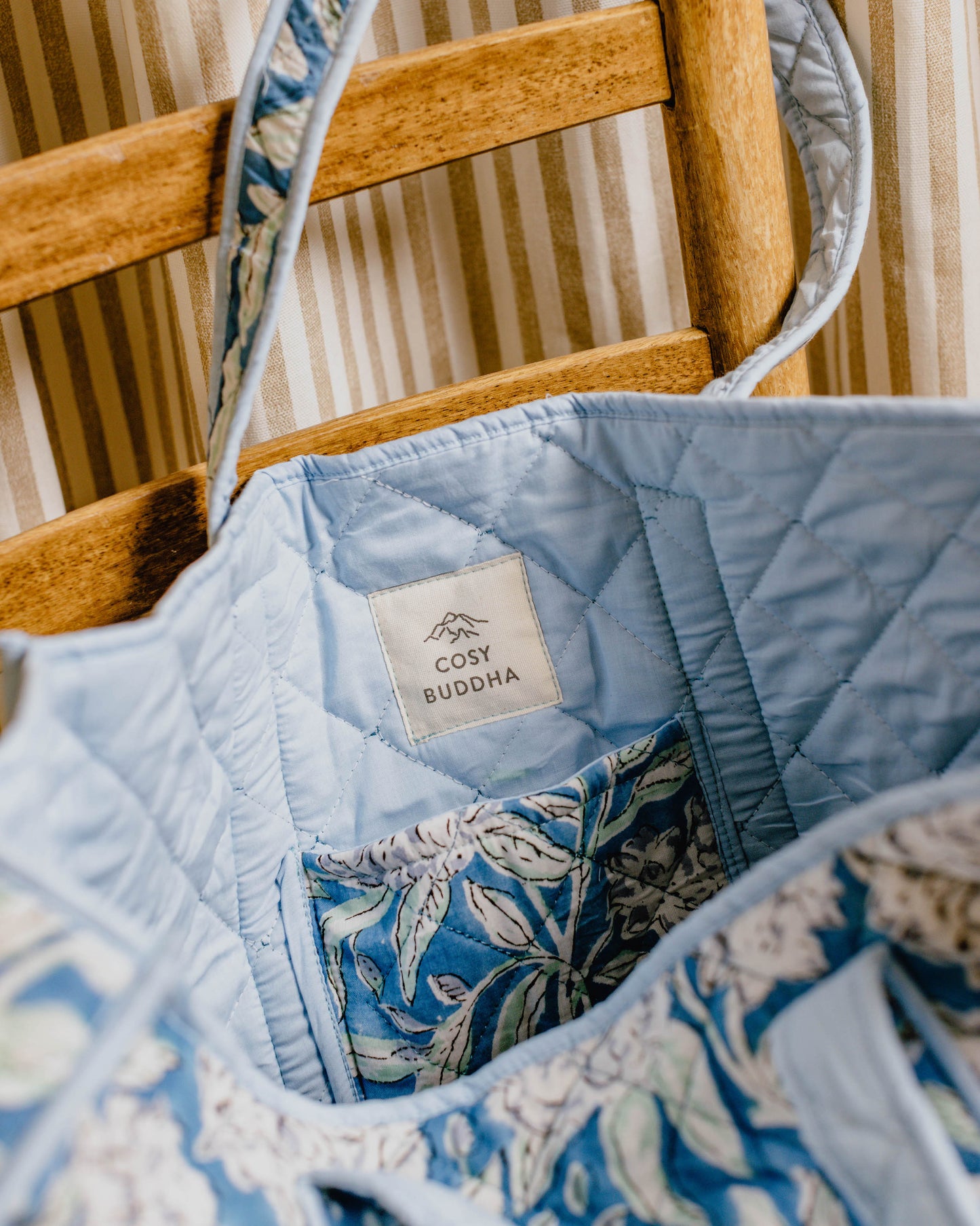 Jade Peony Block Print Tote