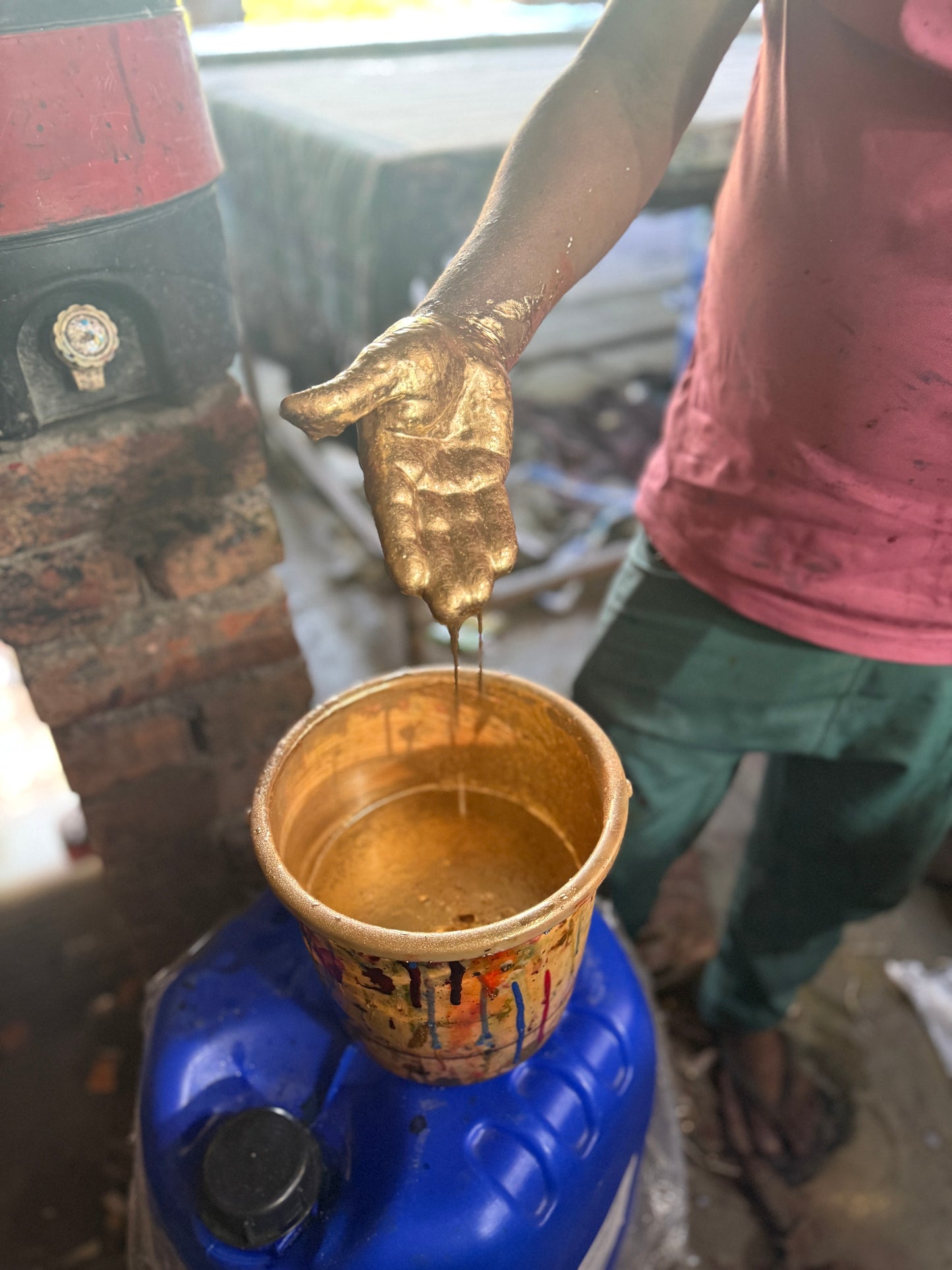 Christmas Stars and Stripes Hand Block Printed Napkins