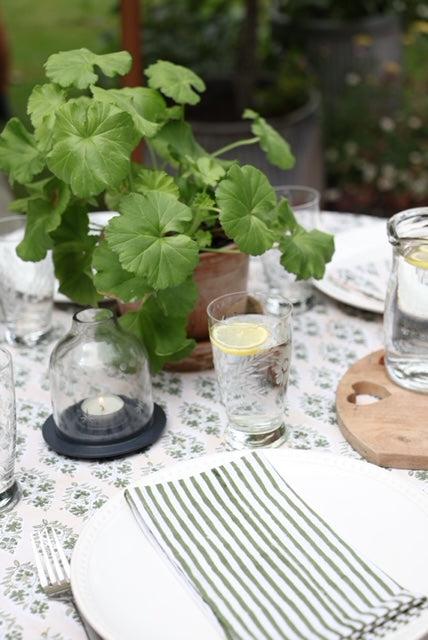 Olive and Stone Buti Block Print Tablecloth
