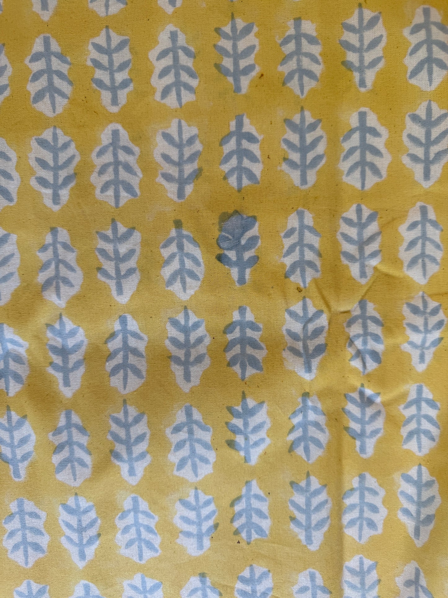 SECONDS Cornflower Leaf Block Print Tablecloth