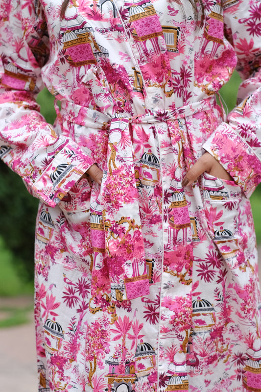 Clearance Cotton Block Printed Dressing Gowns