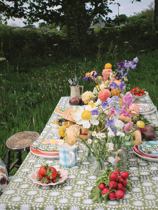 Sunburst Block Print Tablecloths