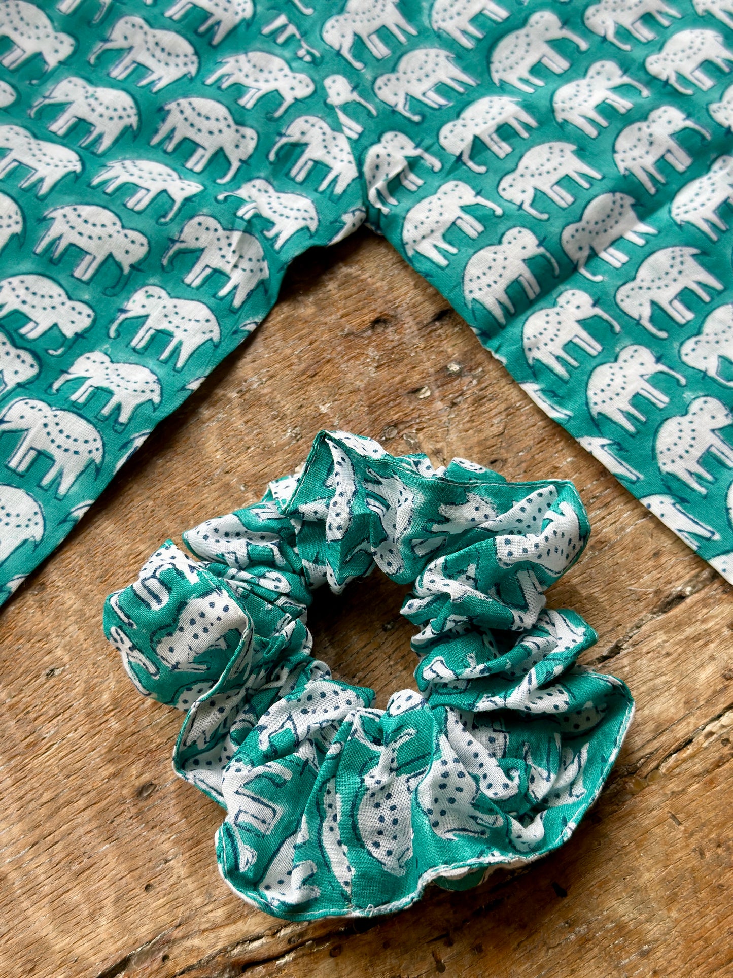 Block Print Scrunchies