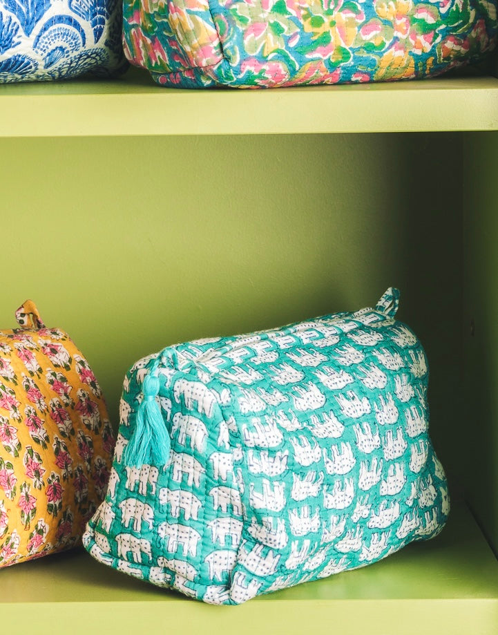 Hand Block Printed Wash Bags