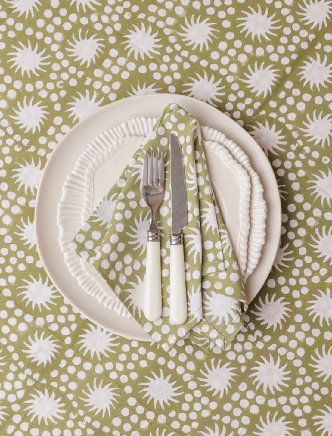 Sunburst Block Print Napkins Set of Four