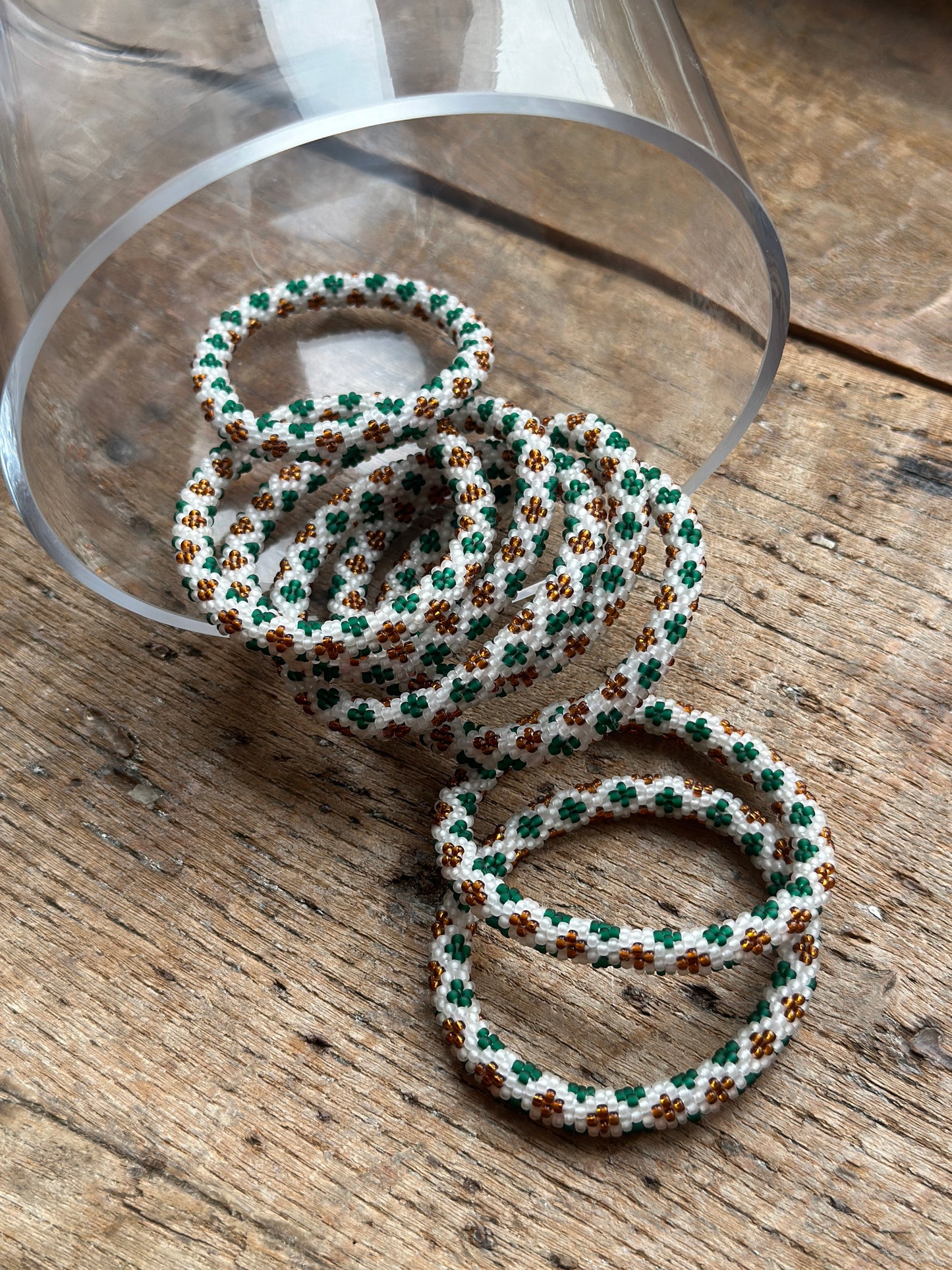 Hand Crocheted Roll Bead Bracelets