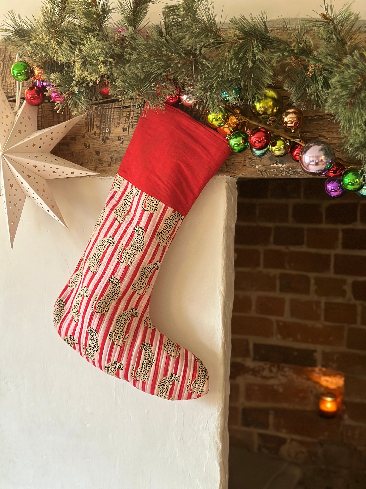 Hand Block Printed Christmas Stockings