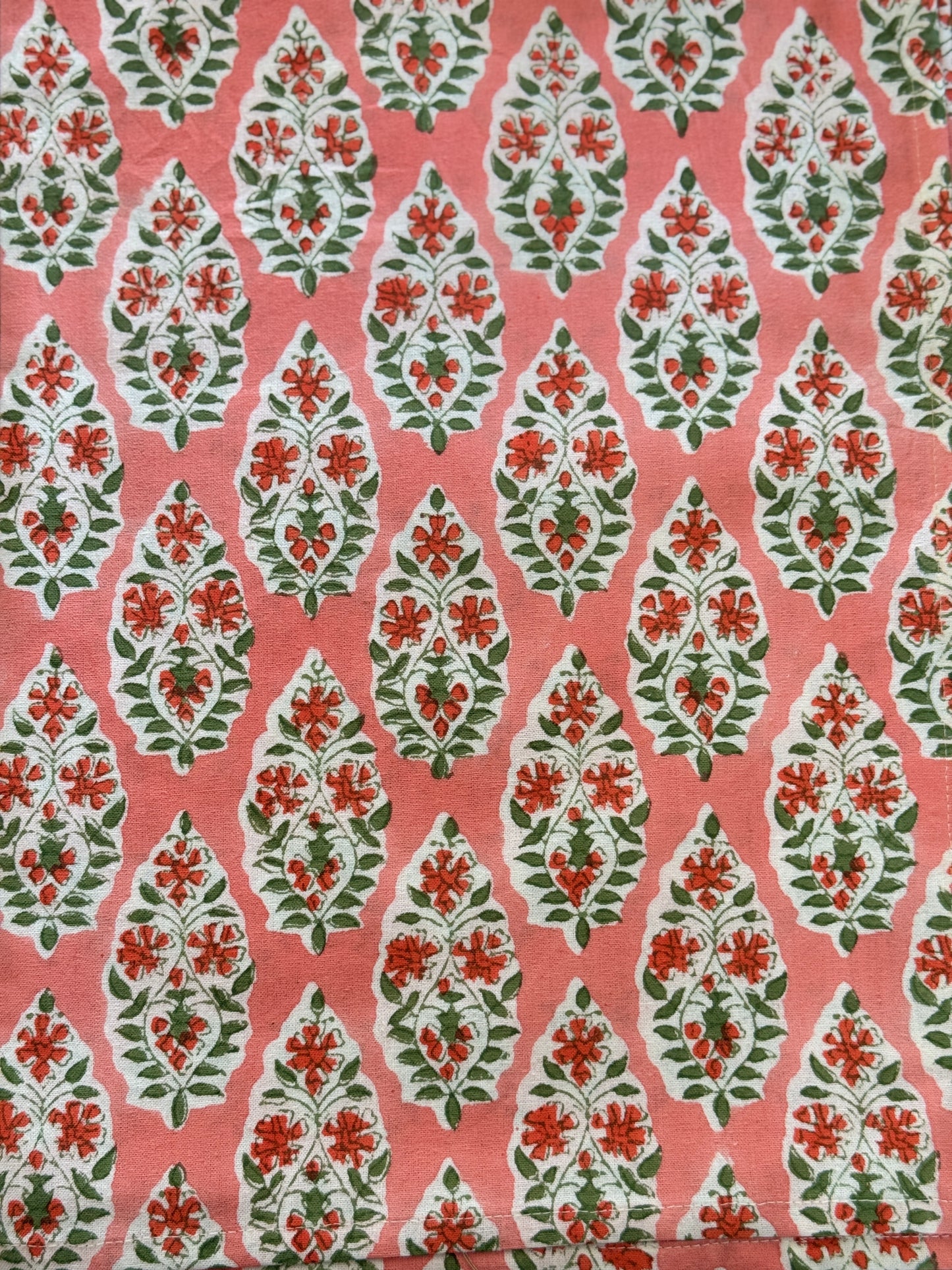 Coral Buti Block Print Napkins Set of Four