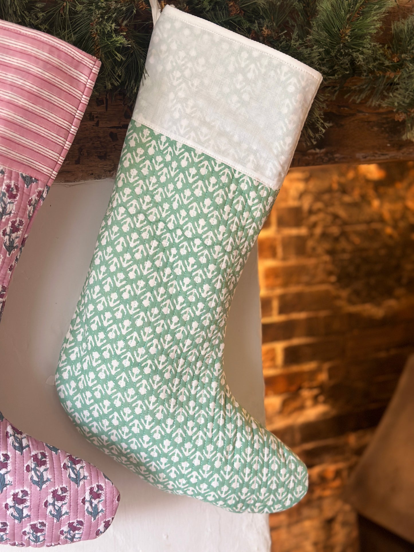 Hand Block Printed Christmas Stockings