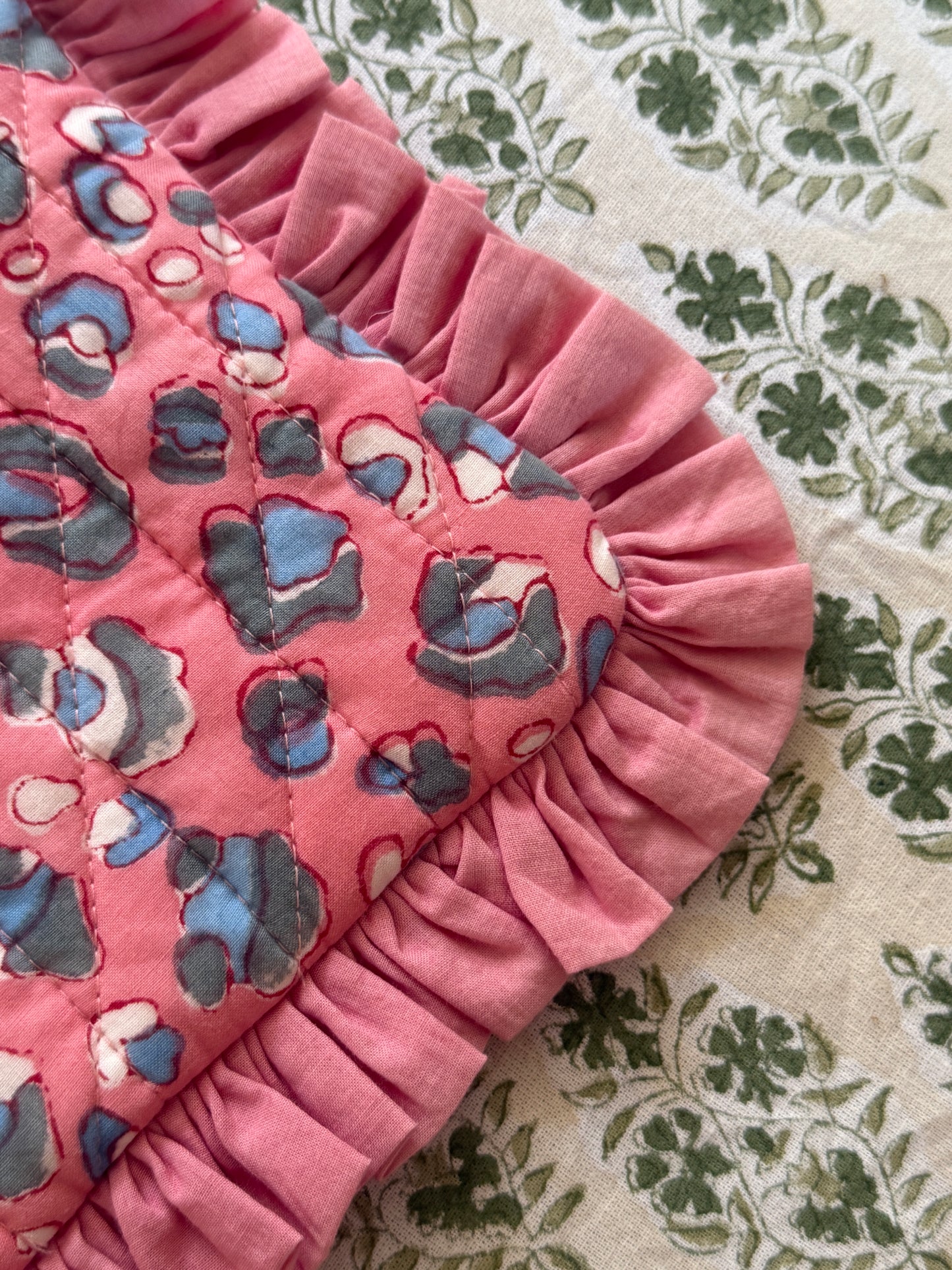 SECONDS Pink Leopard Ruffle Clutch - Sun Fade
