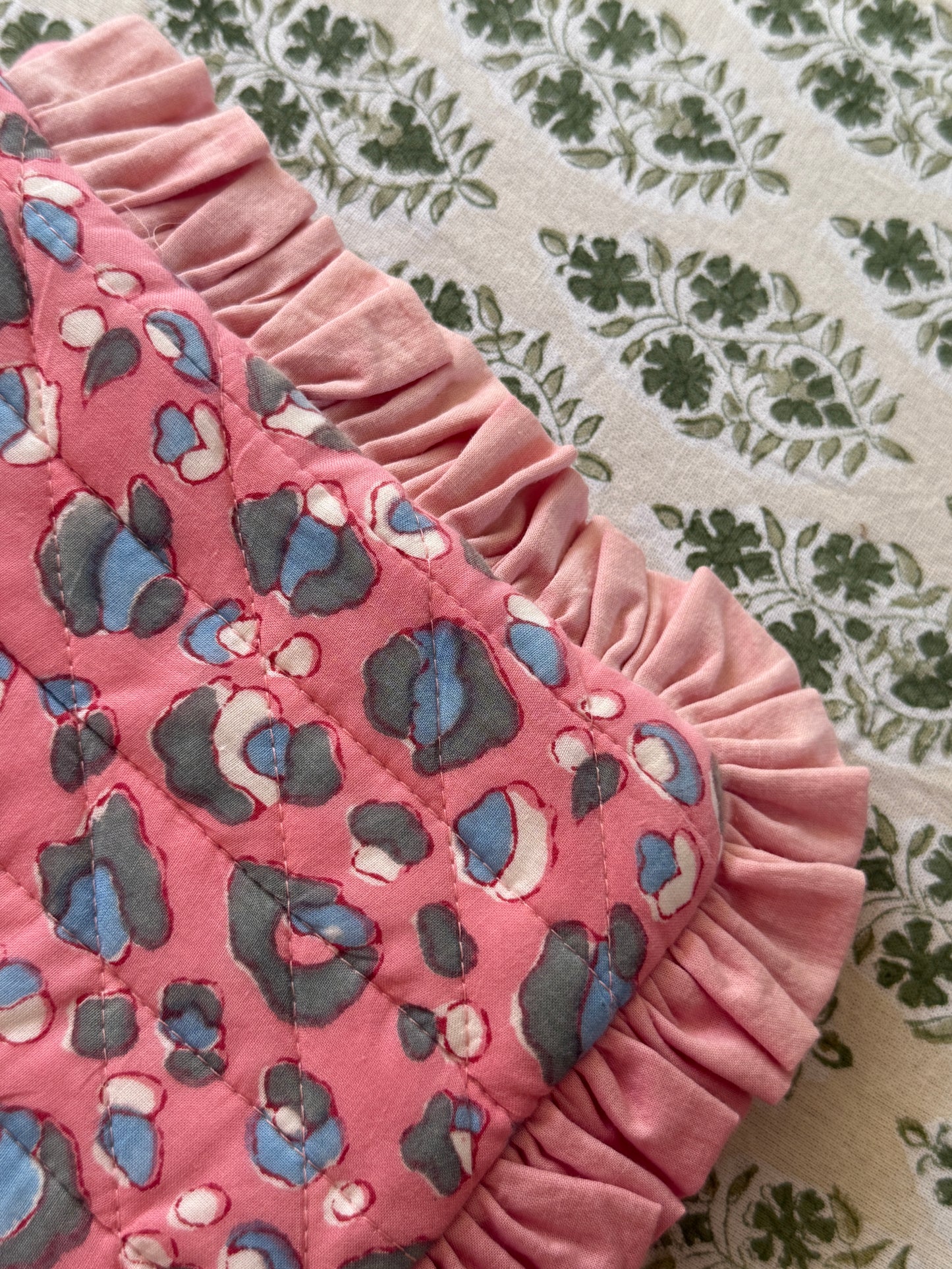SECONDS Pink Leopard Ruffle Clutch - Sun Fade