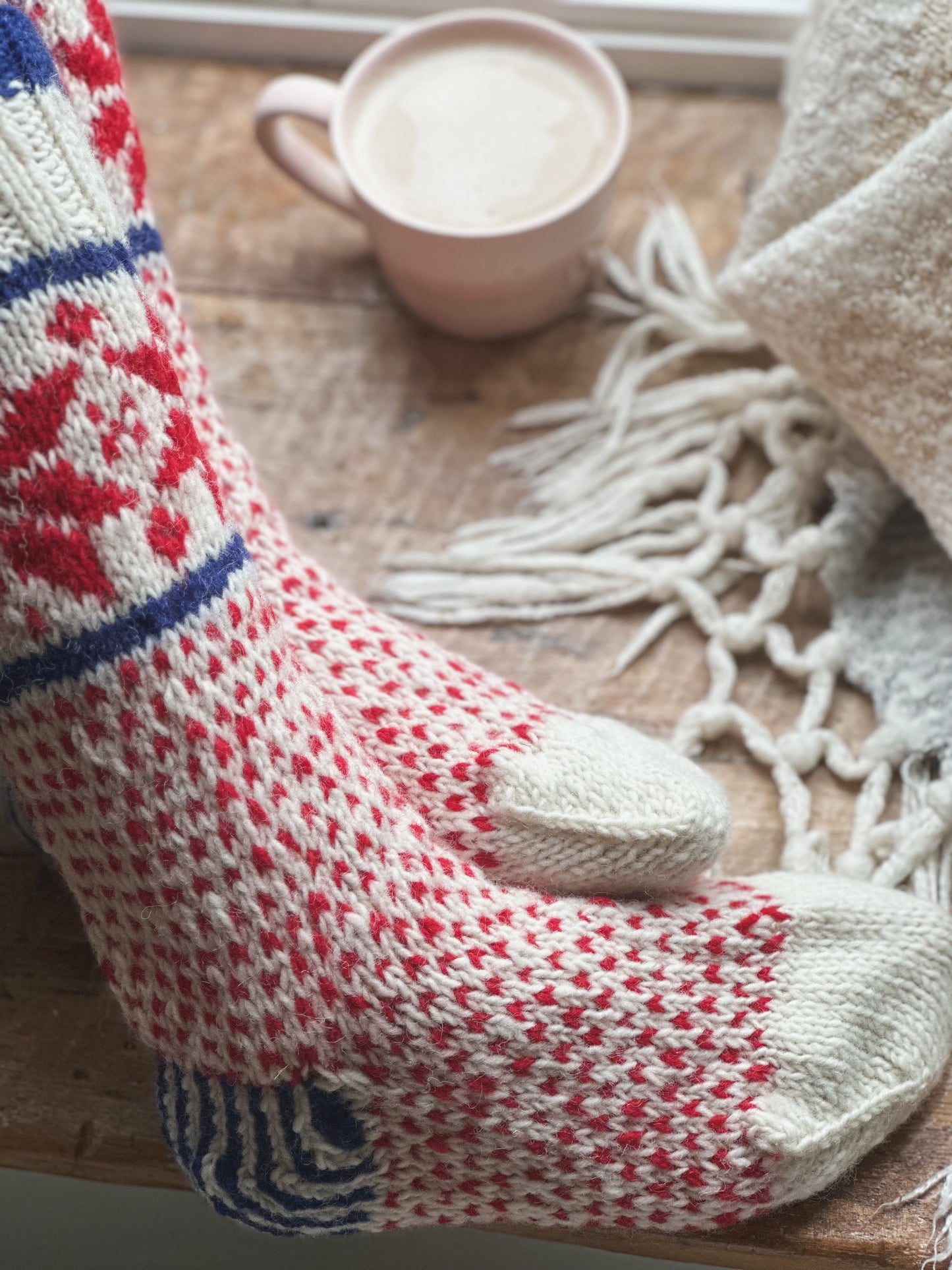 Snowflake Hand Knitted Fair Isle Socks