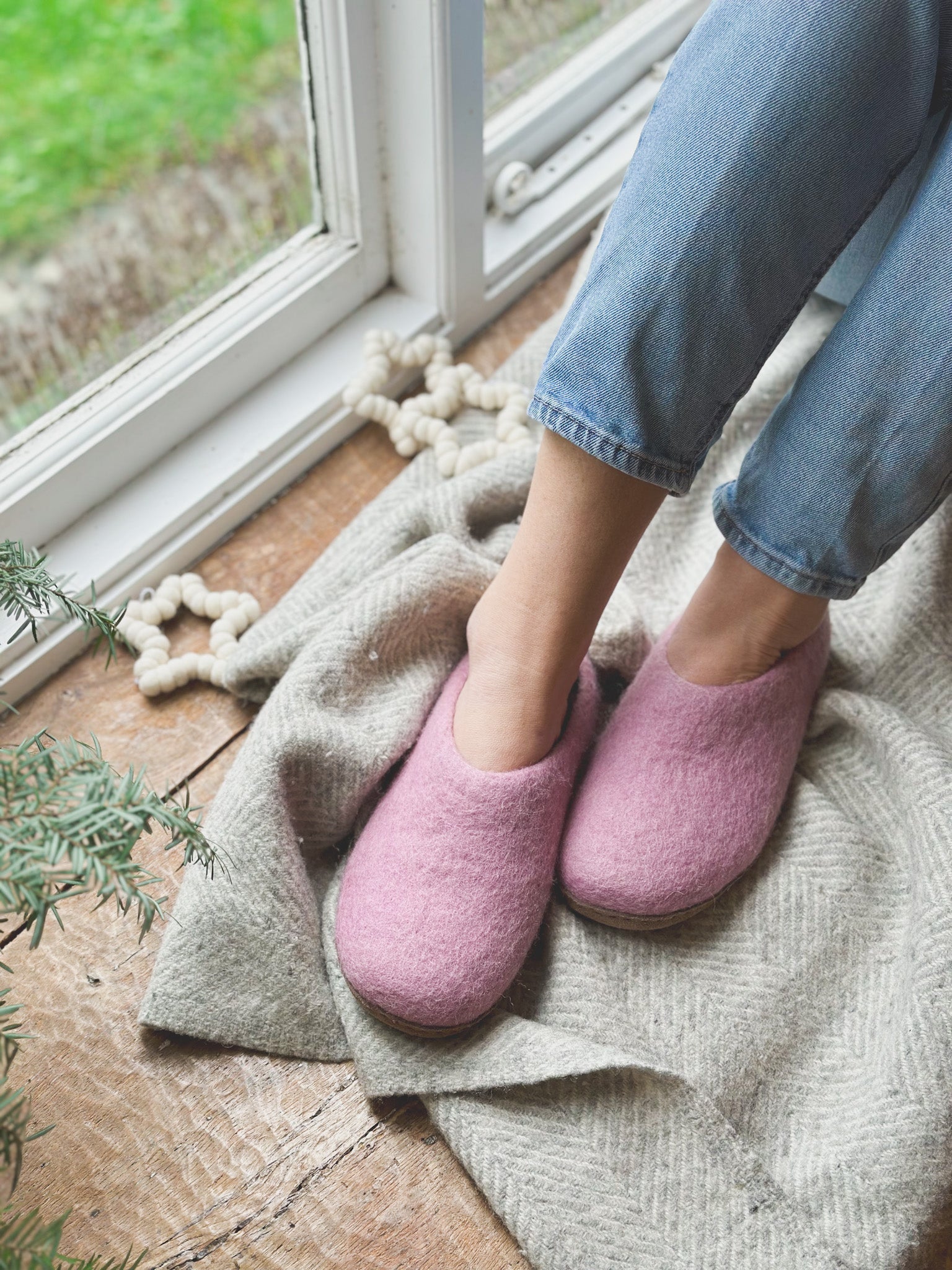 Hand Felted Wool Mule Slippers CosyBuddha