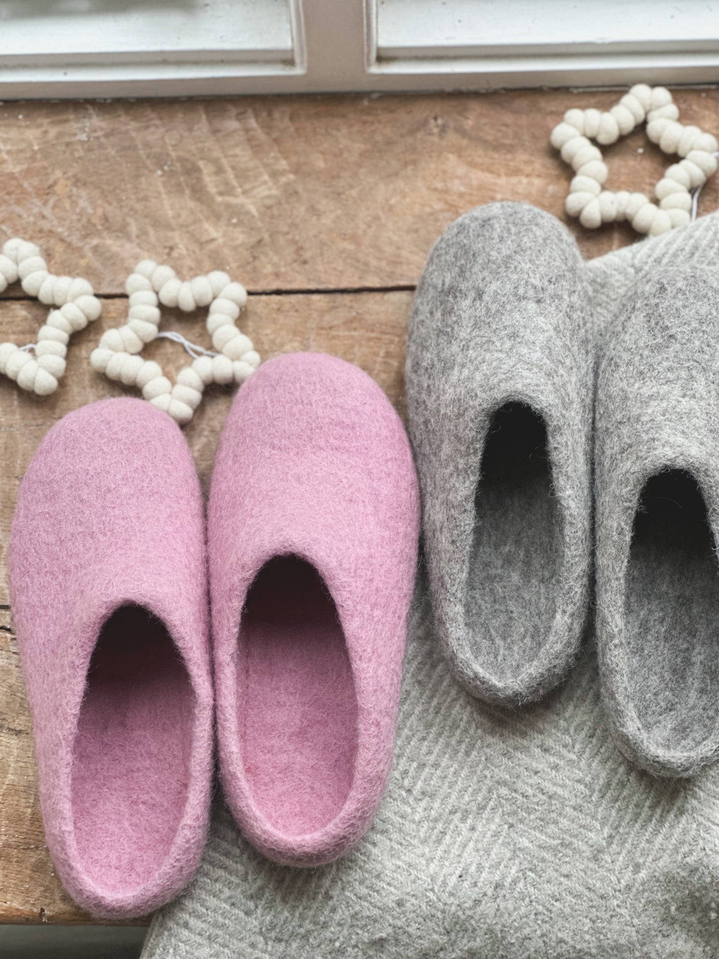 Hand Felted Wool Mule Slippers