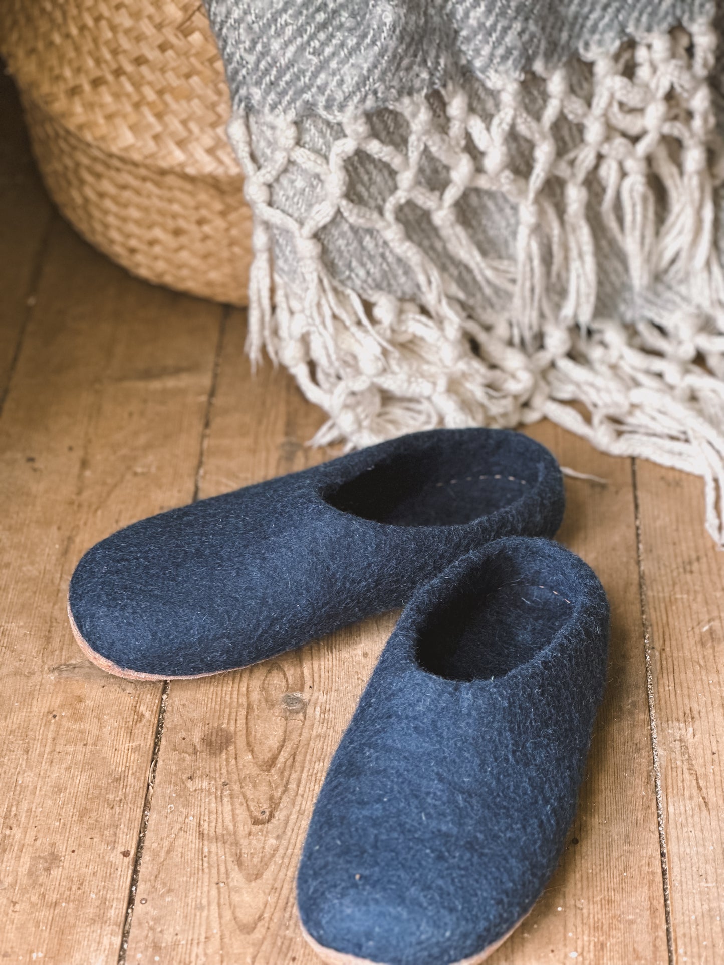 Hand Felted Wool Mule Slippers