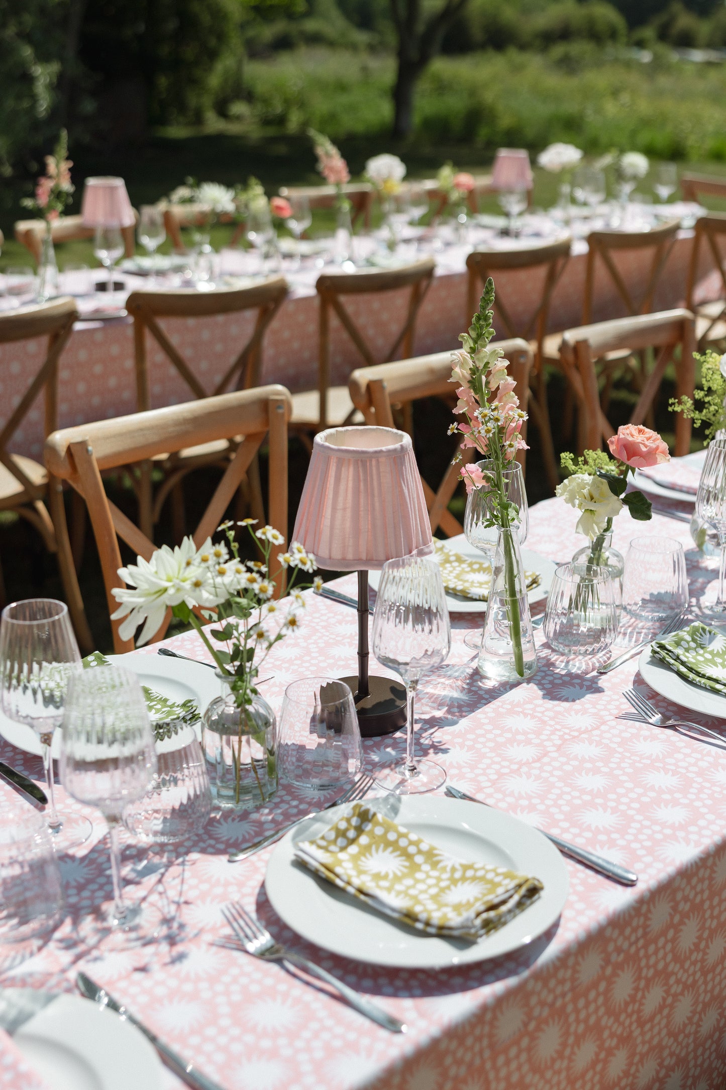 Sunburst Block Print Tablecloths