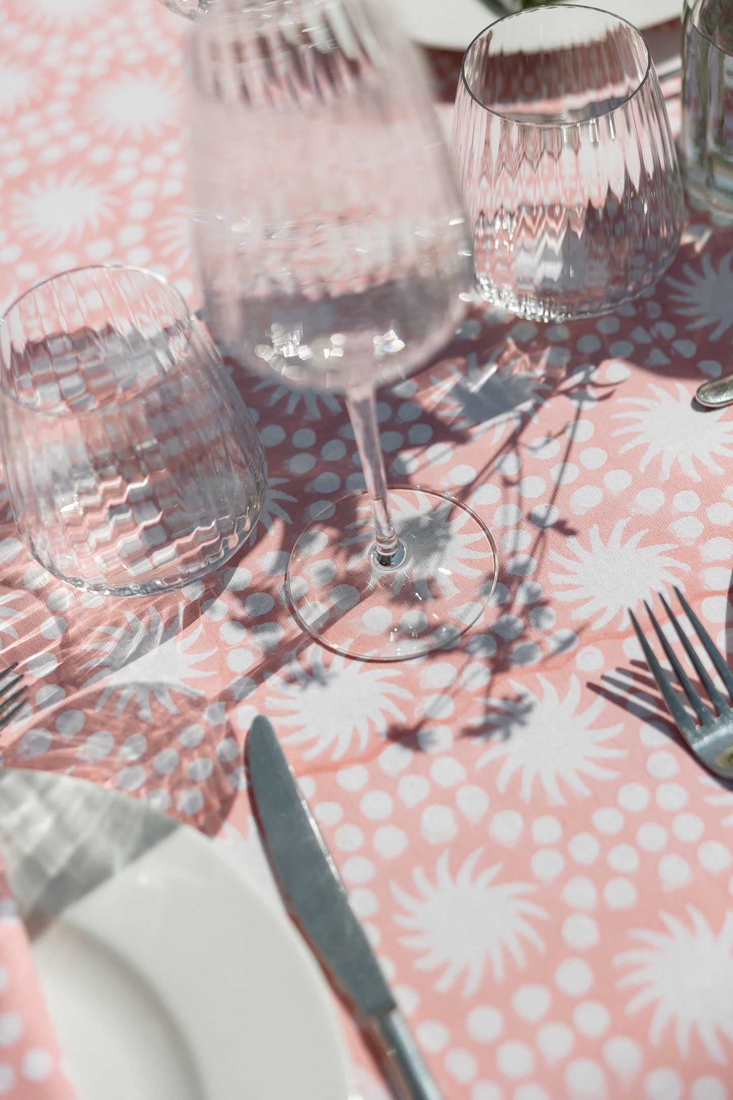 Sunburst Block Print Tablecloths