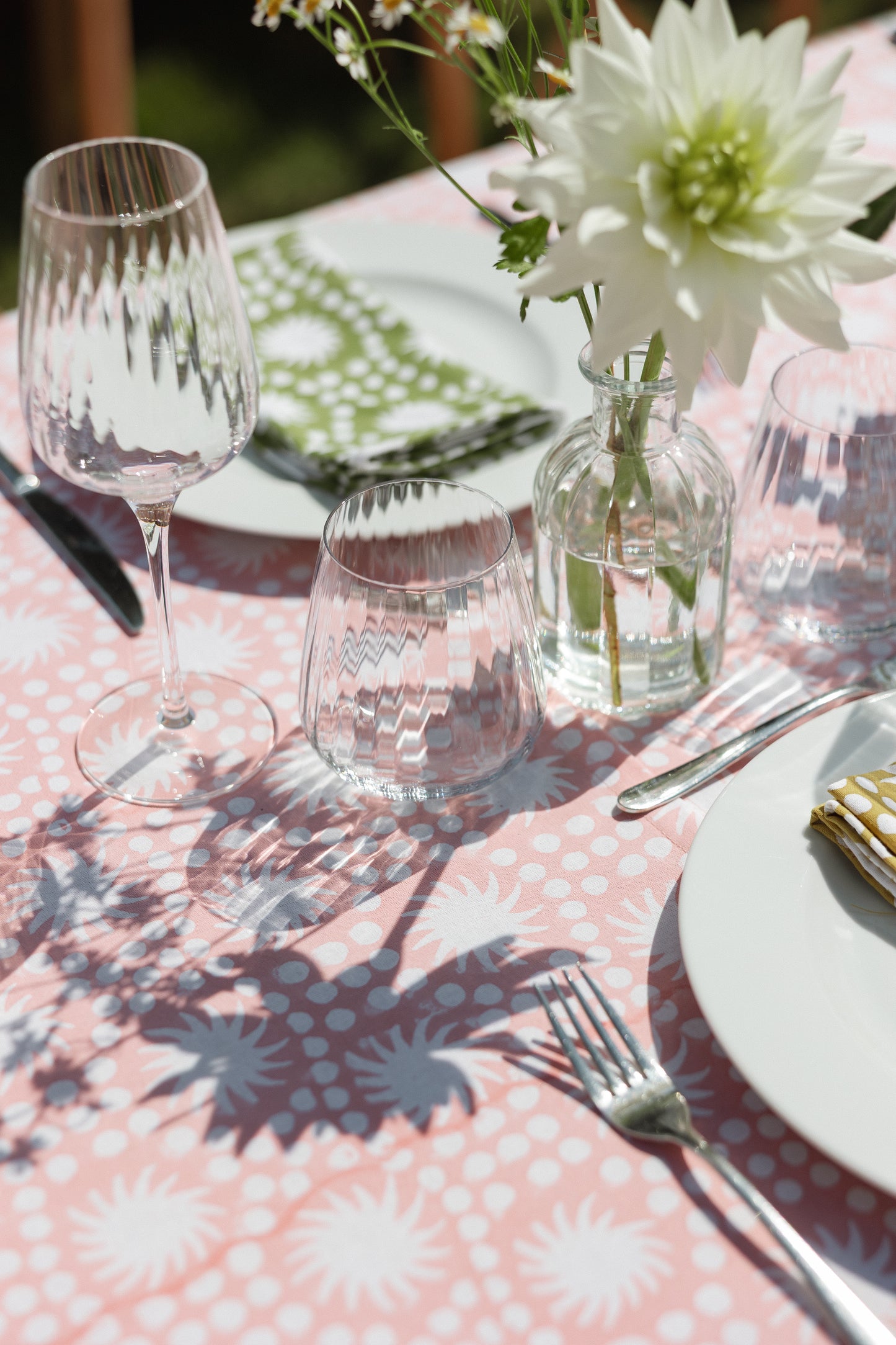 SECONDS Sunburst Block Print Tablecloths
