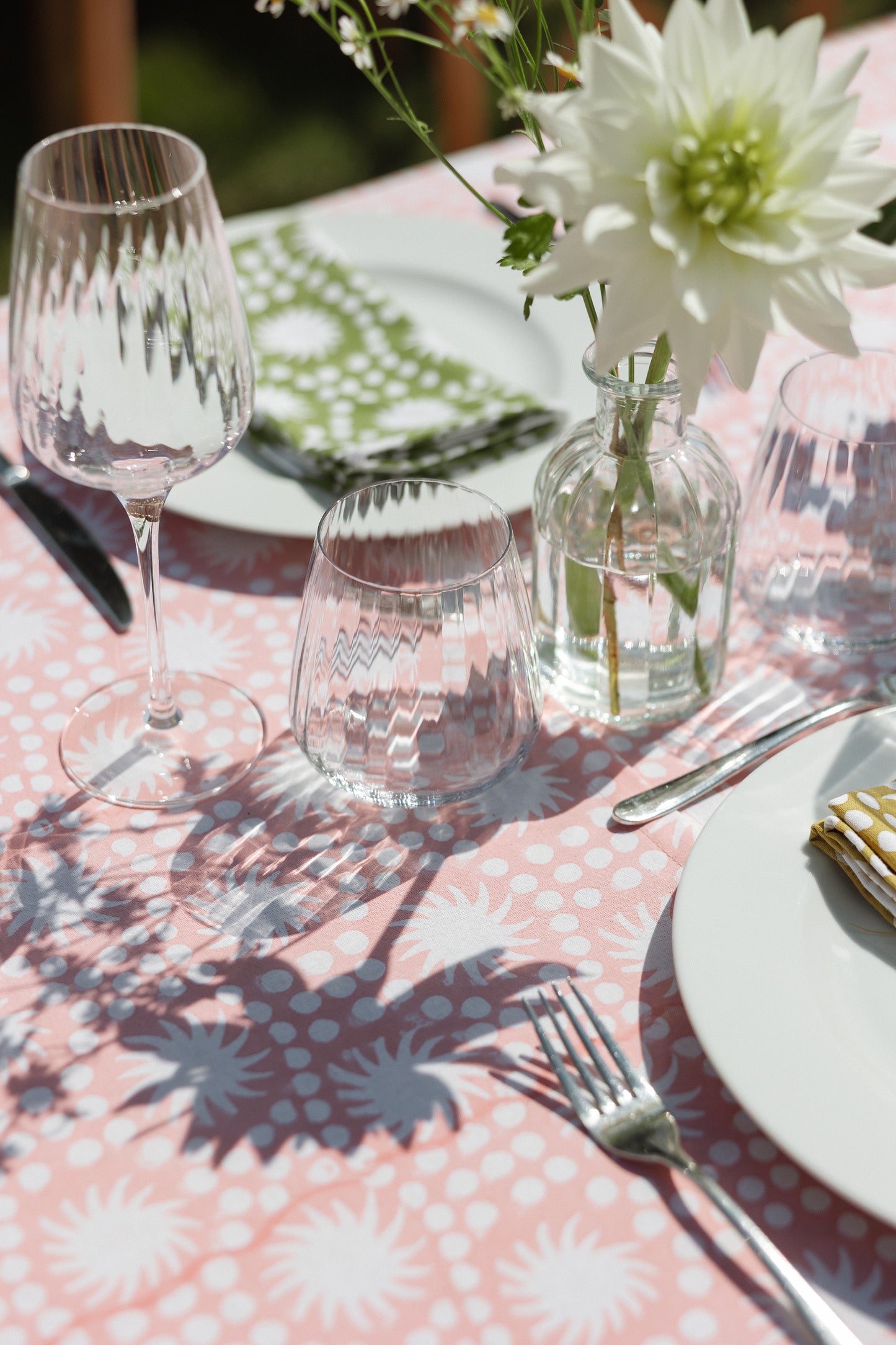 Sunburst Block Print Tablecloths