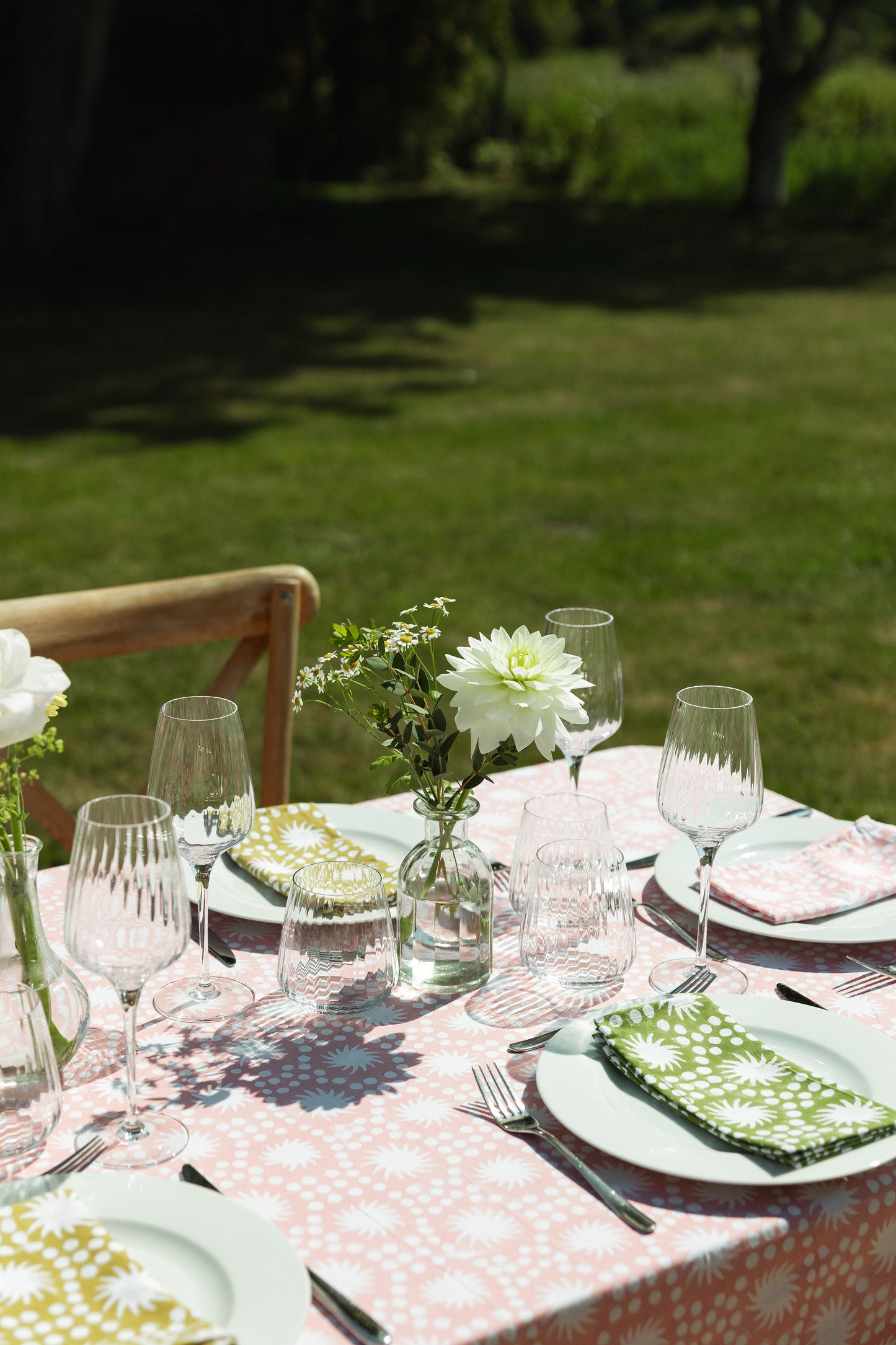 Sunburst Block Print Tablecloths